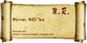 Miron Réka névjegykártya